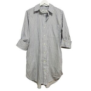 Madewell Shirt Dress Womens S White Blue Striped Button Front Pocket Preppy
